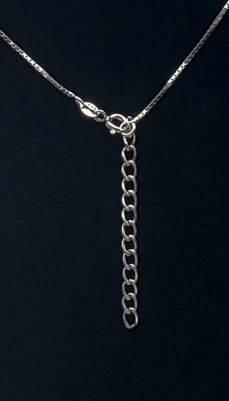 Hot Pink Oval Cut Sterling Silver Pendant on Sterling Silver Chain Necklace - 18 + 2"