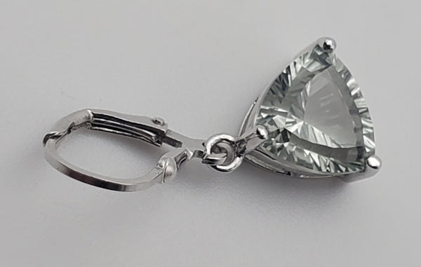 SINGLE UNMATCHED Prasiolite Sterling Silver Dangle Earring