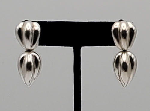 Zina - Vintage Sterling Silver Clip-On Earrings