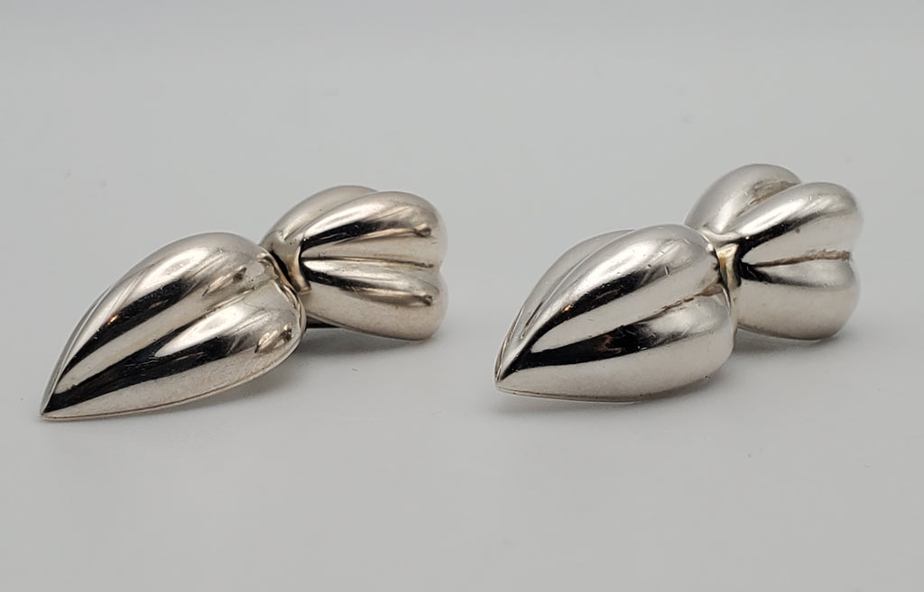 Zina - Vintage Sterling Silver Clip-On Earrings