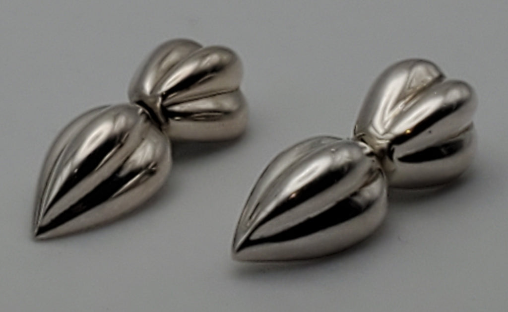 Zina - Vintage Sterling Silver Clip-On Earrings