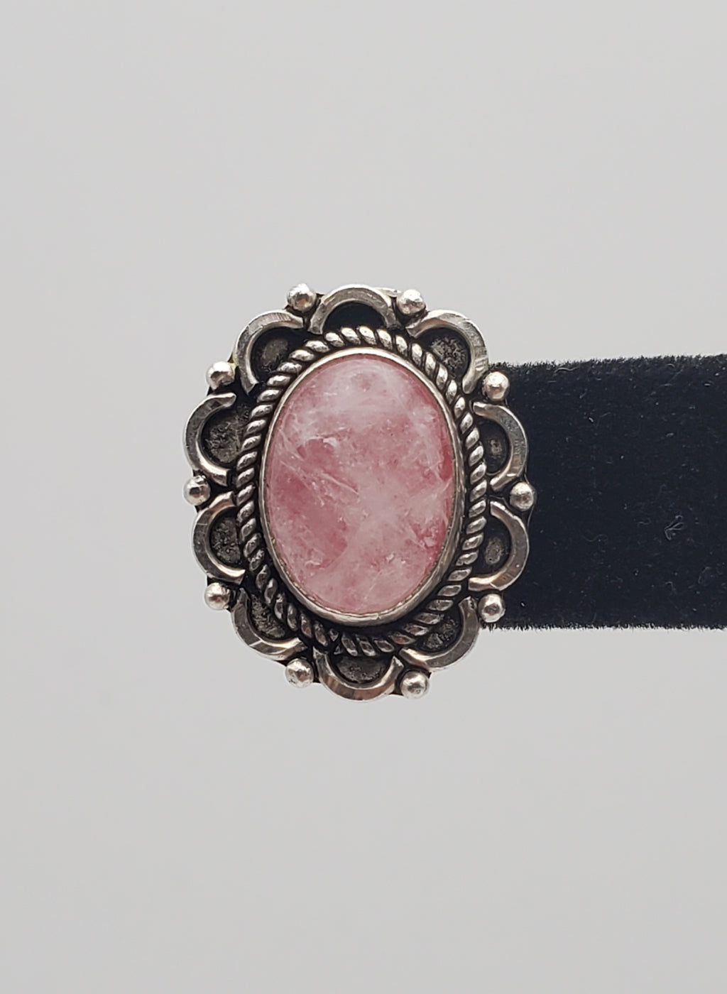 Vintage Rose Quartz Sterling Silver Clip-On Earrings