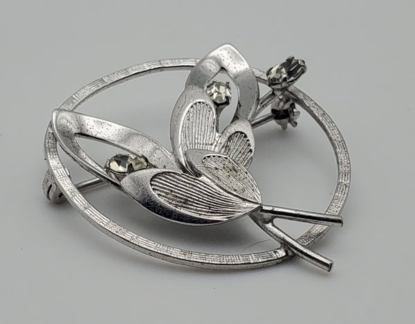 Carl-Art - Vintage Sterling Silver Rhinestone Bouquet Brooch
