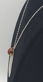 Lewis + Hubener - Handmade Sterling Silver 18k Vermeil Red Jasper Pendant Kinetic Jewelry Necklace - 20"