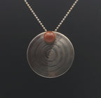 Lewis + Hubener - Handmade Sterling Silver 18k Vermeil Red Jasper Pendant Kinetic Jewelry Necklace - 20"