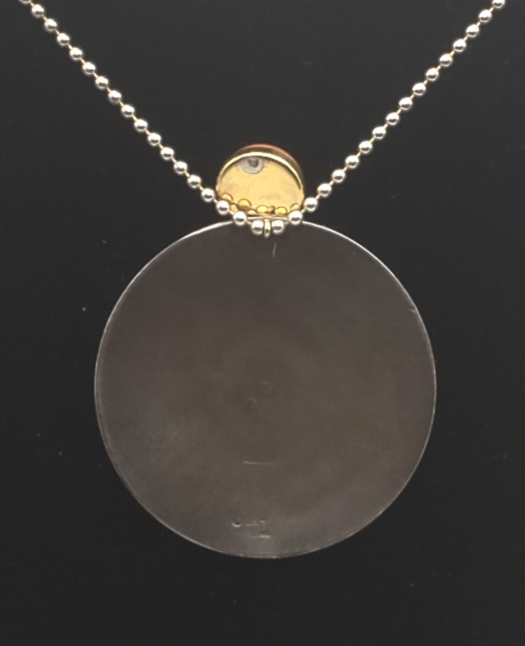 Lewis + Hubener - Handmade Sterling Silver 18k Vermeil Red Jasper Pendant Kinetic Jewelry Necklace - 20"