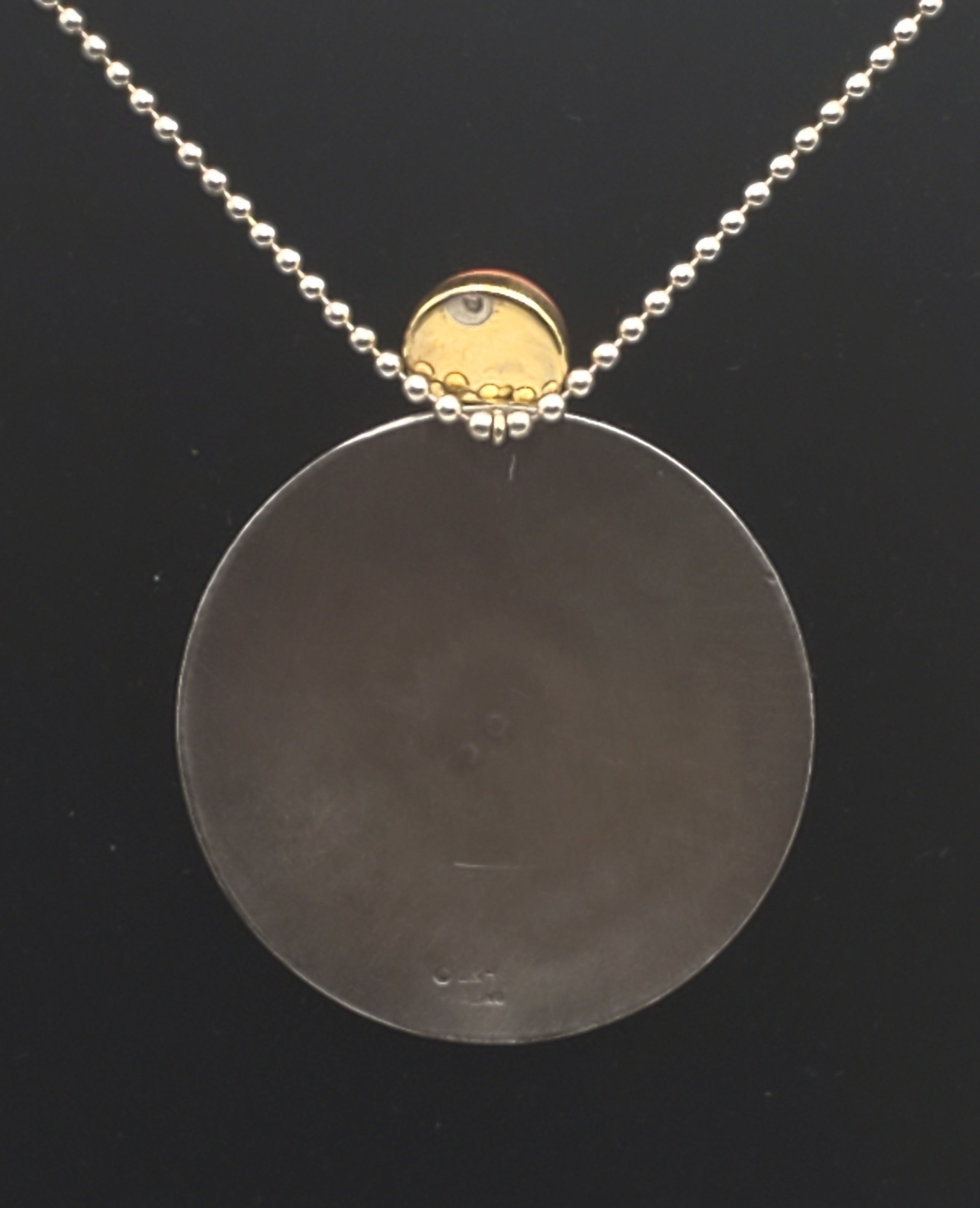 Lewis + Hubener - Handmade Sterling Silver 18k Vermeil Red Jasper Pendant Kinetic Jewelry Necklace - 20"