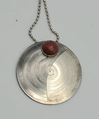 Lewis + Hubener - Handmade Sterling Silver 18k Vermeil Red Jasper Pendant Kinetic Jewelry Necklace - 20"