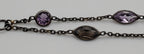 Vintage Double Strand Gemstone Sterling Silver Chain Link Bracelet - 7 + 1"