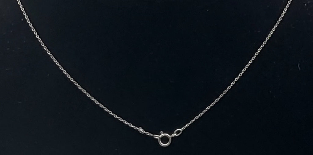 Vintage Pink Crystal Studded Sterling Silver Slide Pendant on Sterling Silver Chain Necklace - 18"