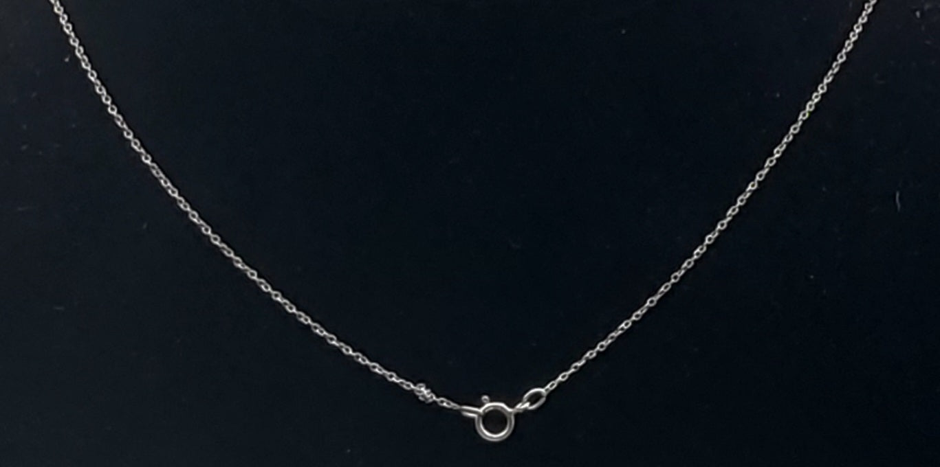 Vintage Pink Crystal Studded Sterling Silver Slide Pendant on Sterling Silver Chain Necklace - 18"