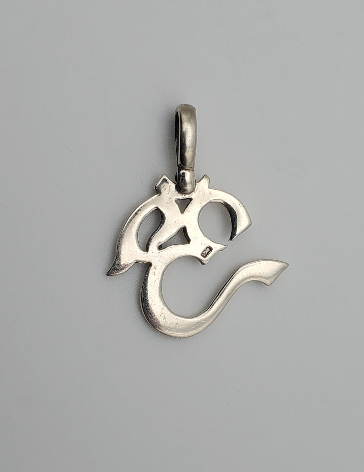 Vintage Solid Sterling Silver Om Symbol Pendant