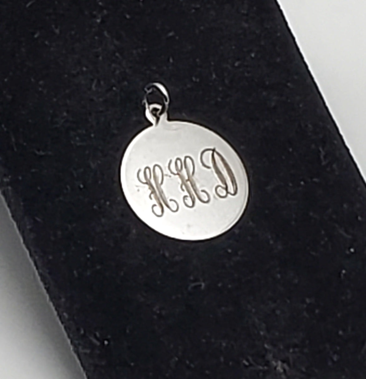 Vintage Sterling Silver Engraved Commemorative Monogram Pendant
