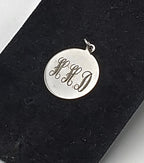 Vintage Sterling Silver Engraved Commemorative Monogram Pendant