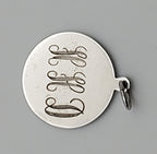 Vintage Sterling Silver Engraved Commemorative Monogram Pendant