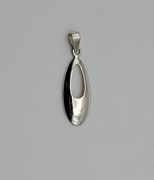 Vintage Sterling Silver Oval Dangle Pendant