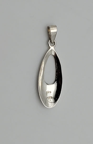 Vintage Sterling Silver Oval Dangle Pendant