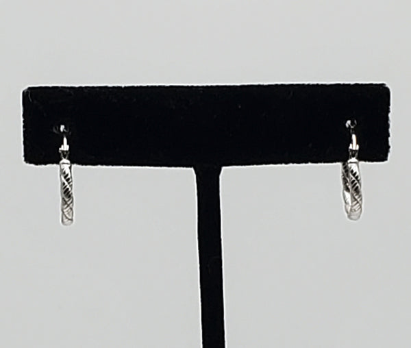 Vintage Sterling Silver Braided Design Hoop Earrings