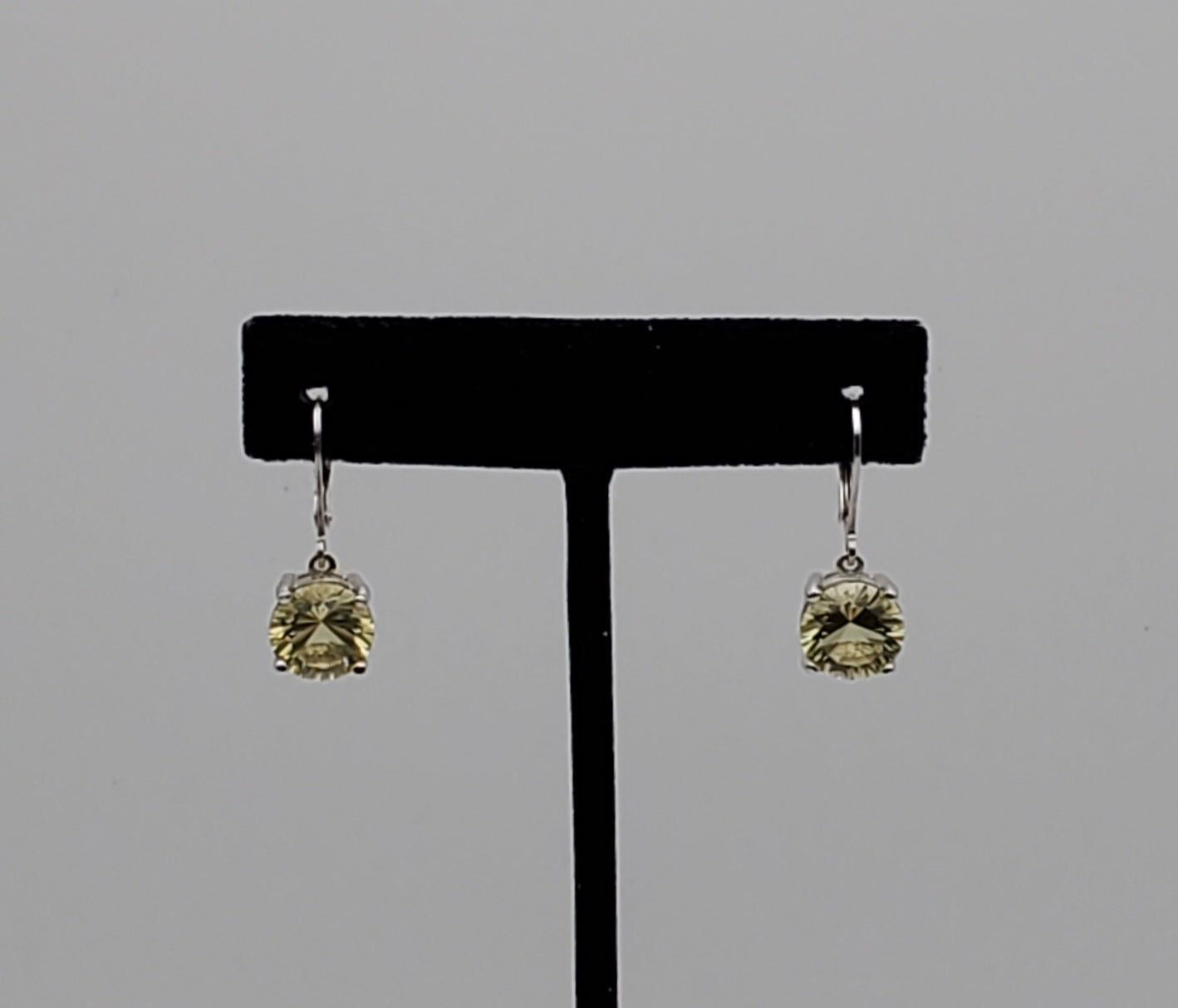 Vintage Sterling Silver Citrine Dangle Earrings