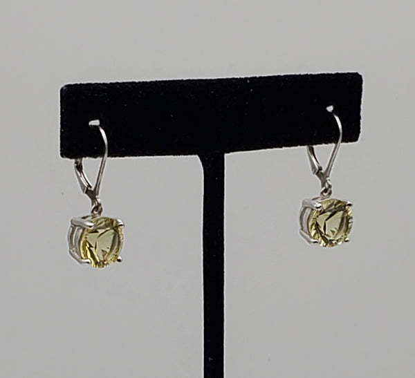 Vintage Sterling Silver Citrine Dangle Earrings