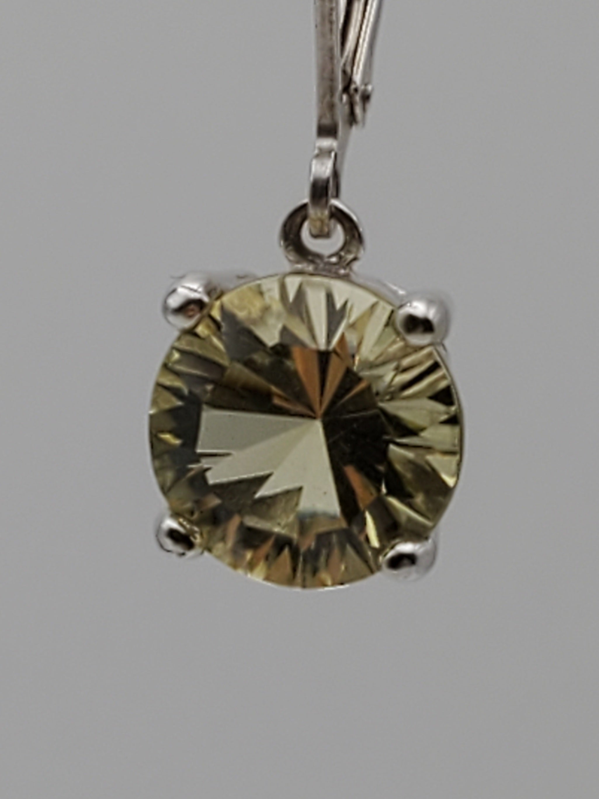 Vintage Sterling Silver Citrine Dangle Earrings