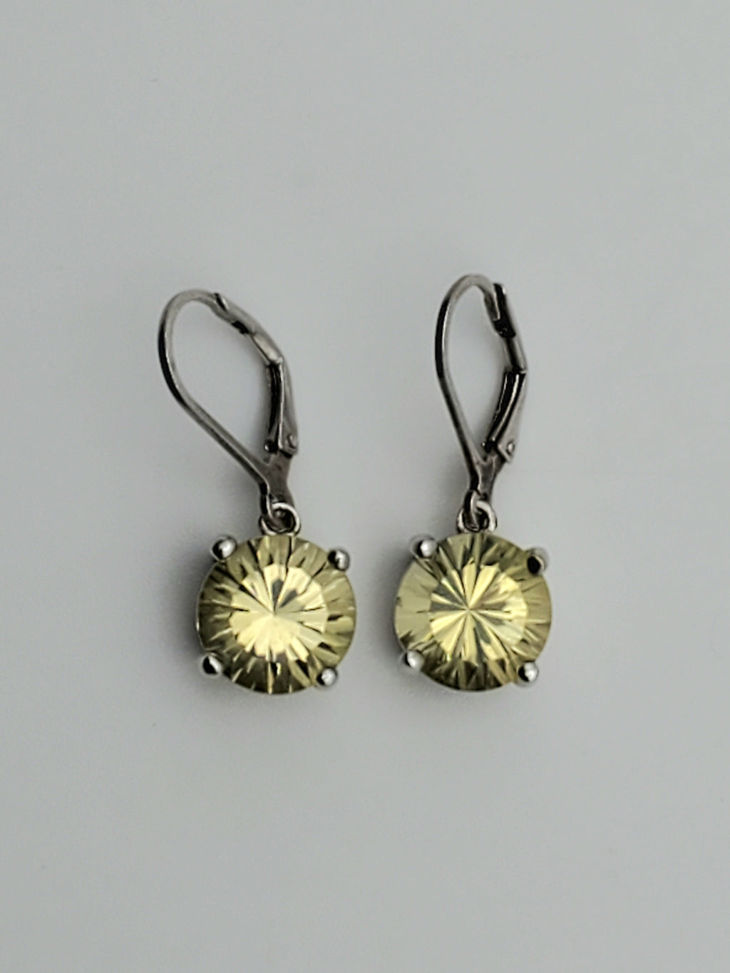 Vintage Sterling Silver Citrine Dangle Earrings