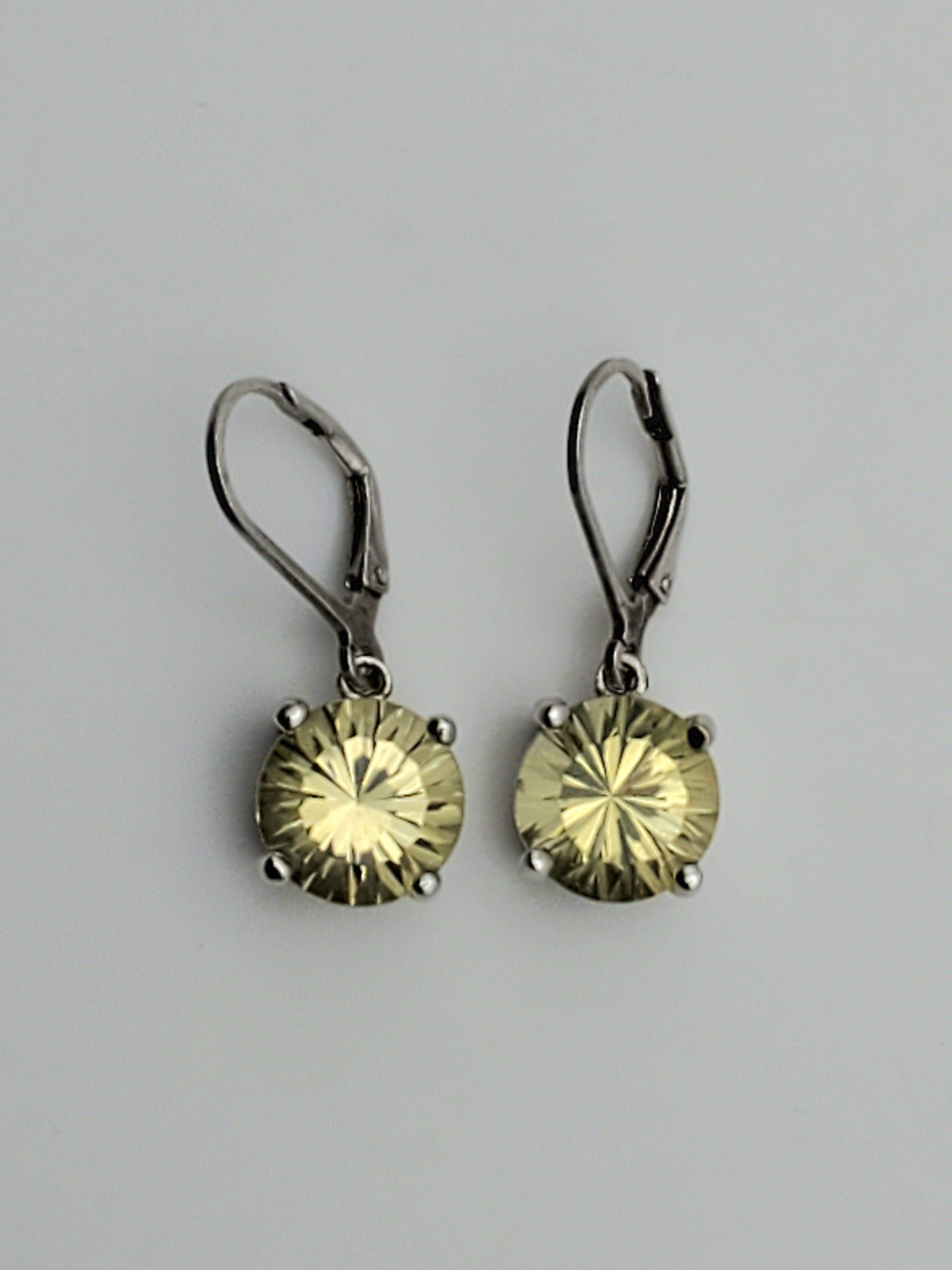 Vintage Sterling Silver Citrine Dangle Earrings