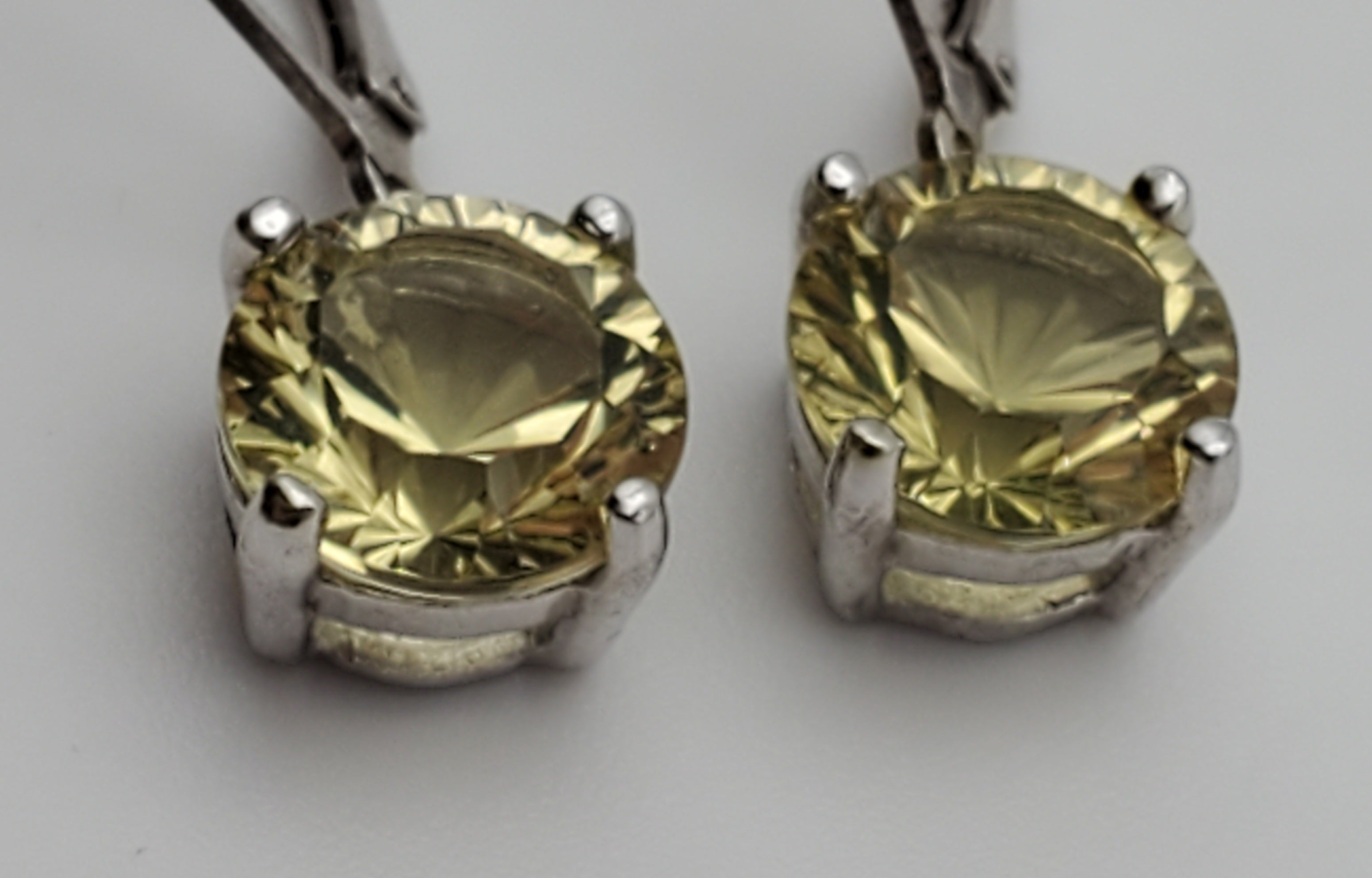 Vintage Sterling Silver Citrine Dangle Earrings