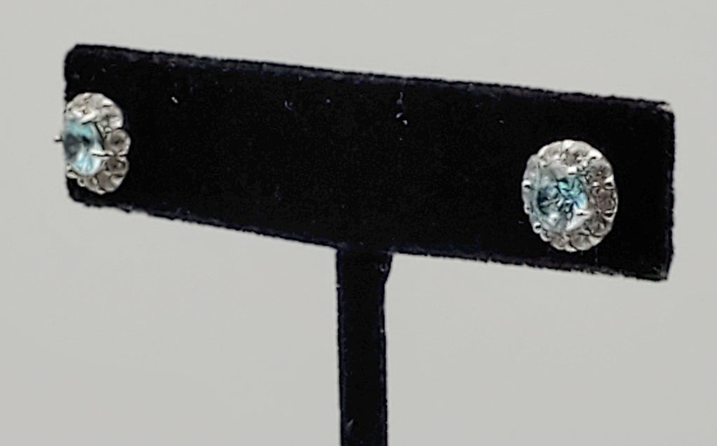 Blue Topaz Sterling Silver Stud Earrings