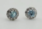 Blue Topaz Sterling Silver Stud Earrings