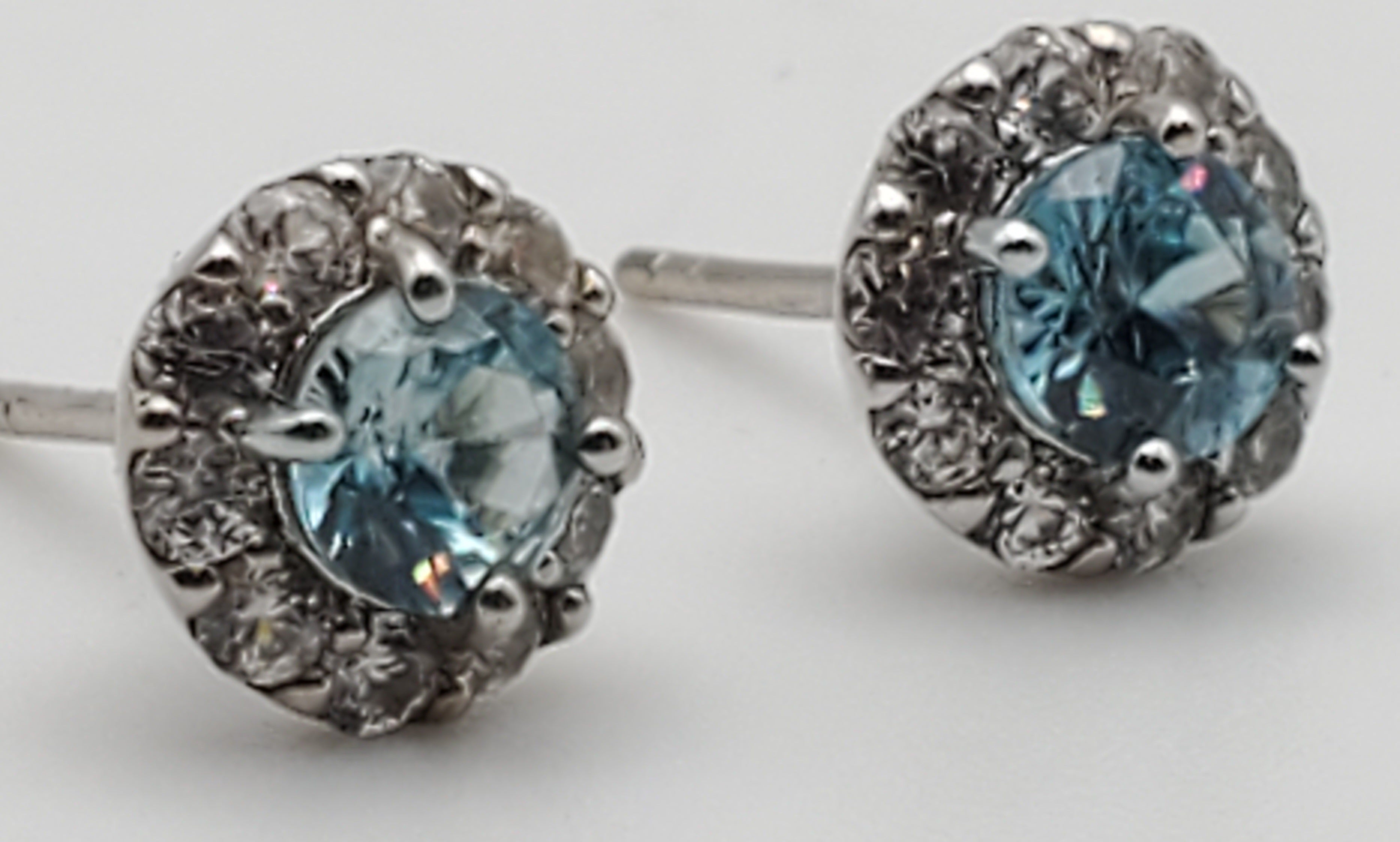 Blue Topaz Sterling Silver Stud Earrings