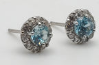 Blue Topaz Sterling Silver Stud Earrings