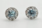 Blue Topaz Sterling Silver Stud Earrings