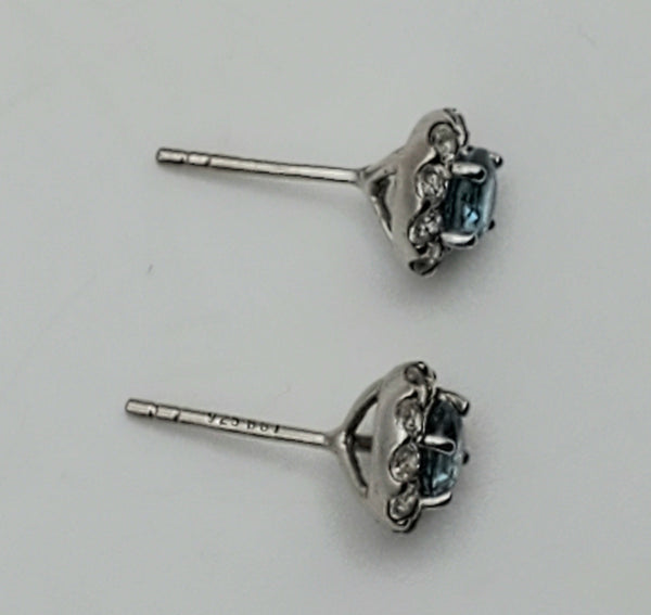 Blue Topaz Sterling Silver Stud Earrings