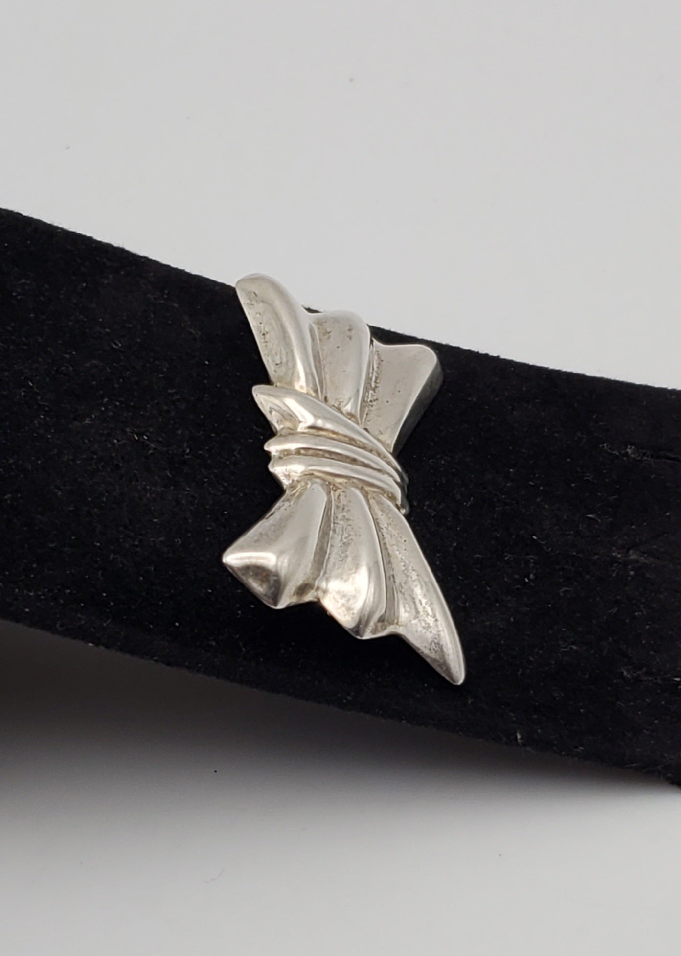 Vintage Handmade Sterling Silver Bow Brooch
