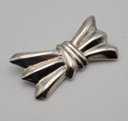 Vintage Handmade Sterling Silver Bow Brooch