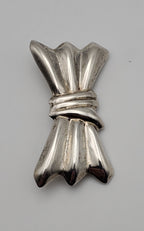 Vintage Handmade Sterling Silver Bow Brooch
