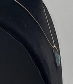 Vintage Foil Backed Etched Spiral Glass Pendant on Sterling Silver Necklace - 20"