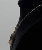 Drew M. Ruiz - Vintage Sterling Silver Iridescent Faceted Glass Modern Design Pendant on Sterling Silver Chain Necklace - 18"