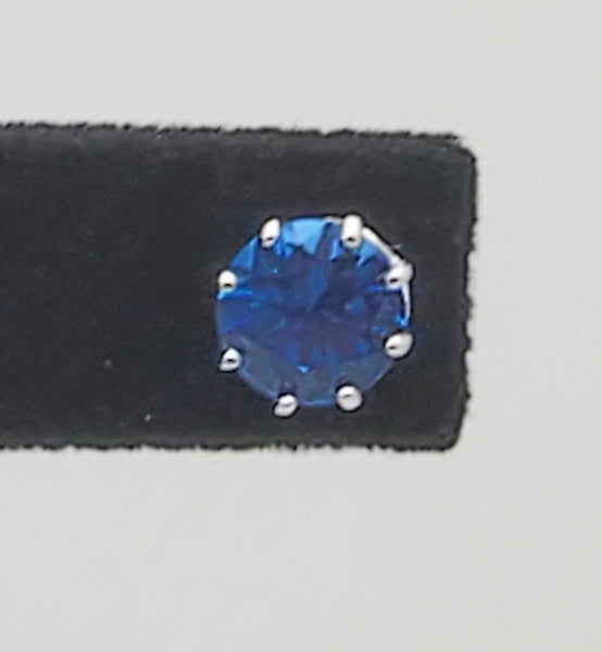 Vintage Synthetic Blue Spinel Sterling Silver Stud Earrings