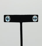 Vintage Blue Topaz Sterling Silver Stud Earrings