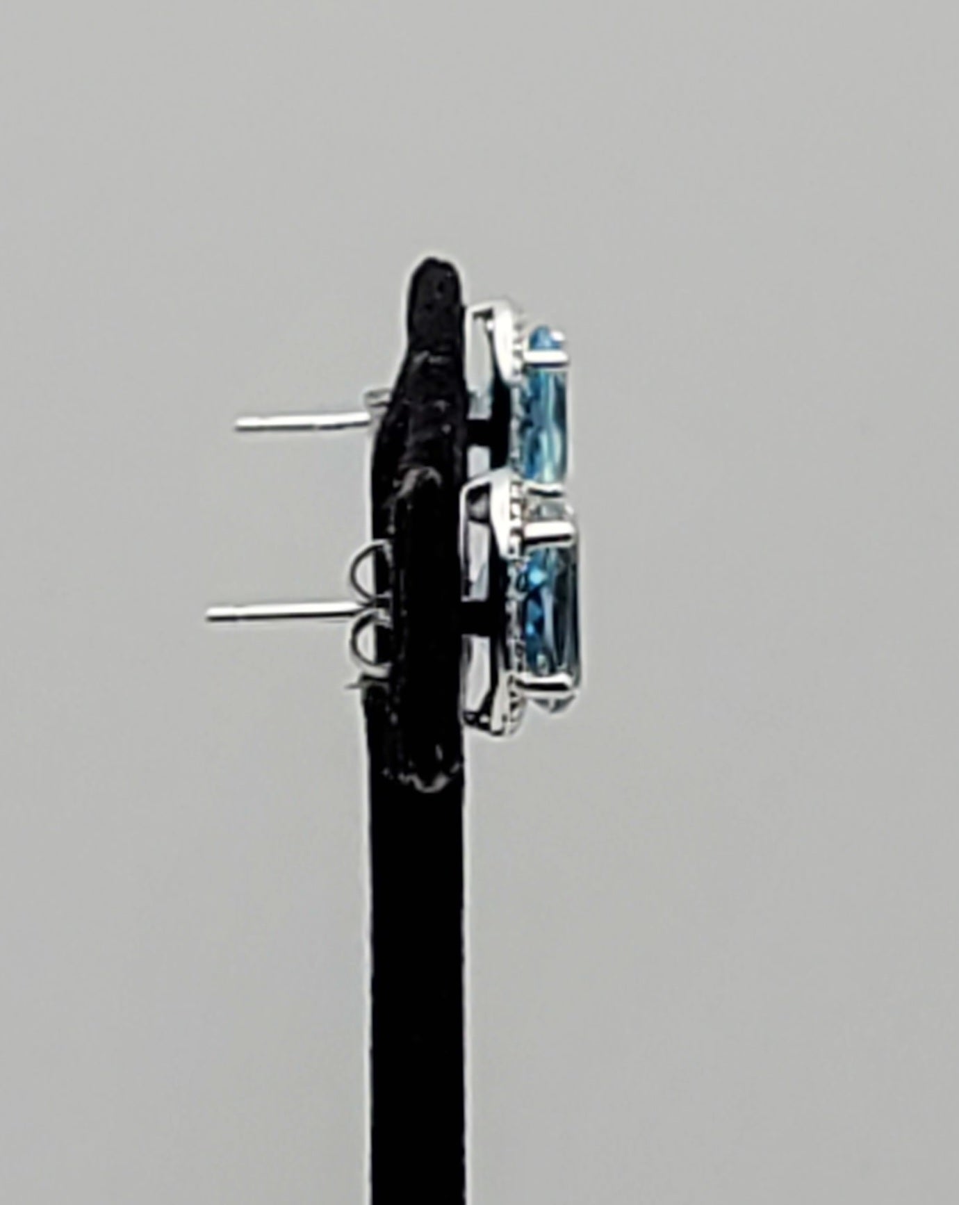Vintage Blue Topaz Sterling Silver Stud Earrings