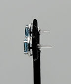 Vintage Blue Topaz Sterling Silver Stud Earrings