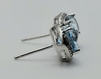 Vintage Blue Topaz Sterling Silver Stud Earrings