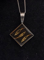 Vintage Handmade Sterling Silver Modern Design Seeds Pendant Sterling Silver Chain Necklace - 18"