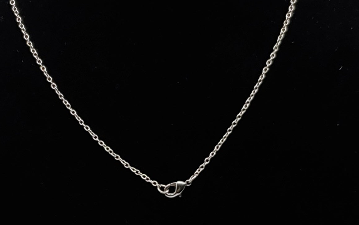 Vintage Dried Flowers Pendant Chain Necklace - 18.25"