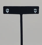 Vintage Blue Topaz Sterling Silver Stud Earrings