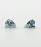 Vintage Blue Topaz Sterling Silver Stud Earrings