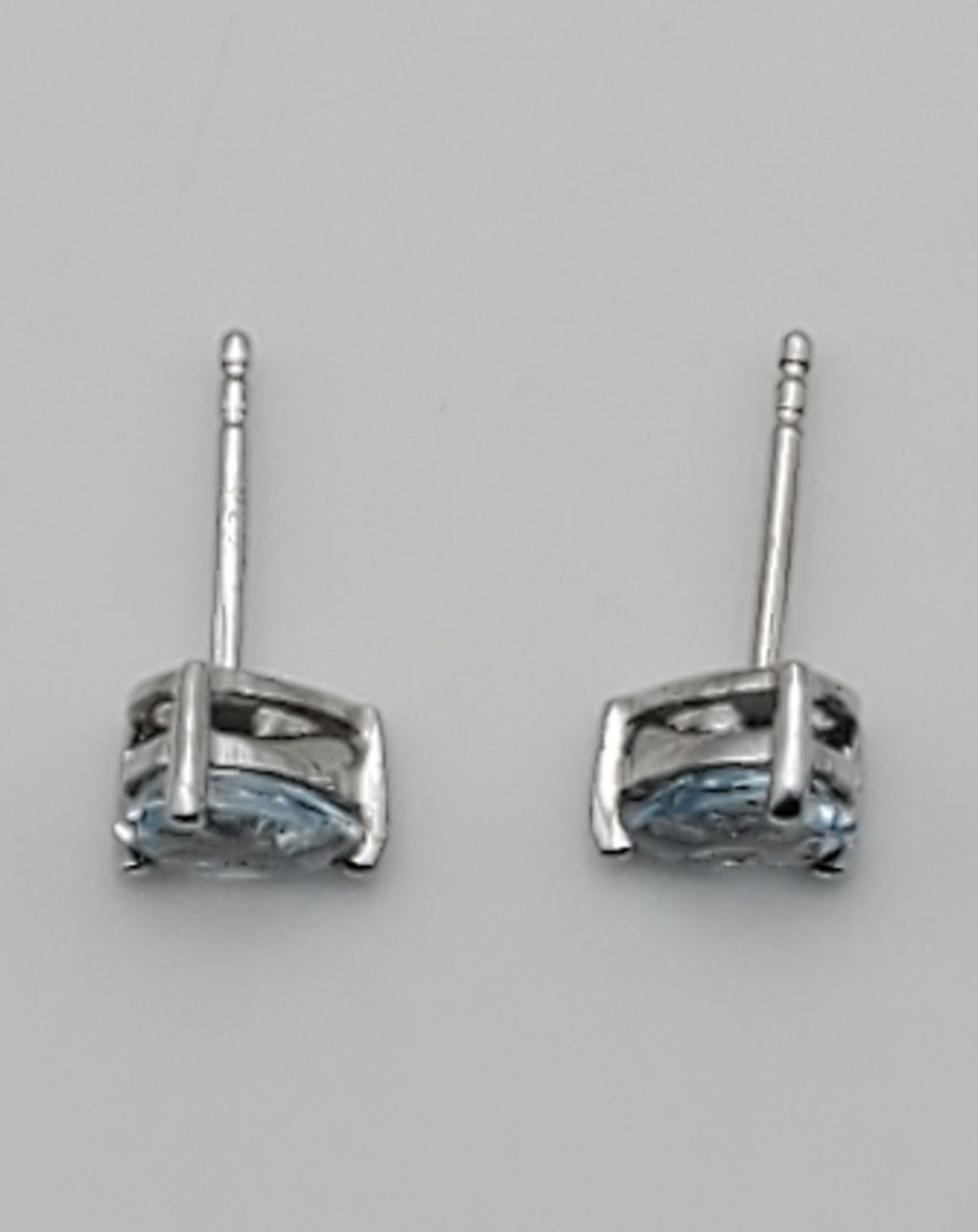 Vintage Blue Topaz Sterling Silver Stud Earrings