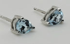Vintage Blue Topaz Sterling Silver Stud Earrings